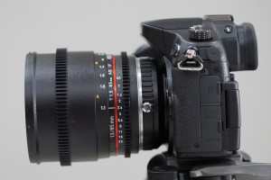 samyang 85mm cinelens + focal reducer on GH4